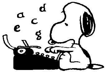 Snoopy writing