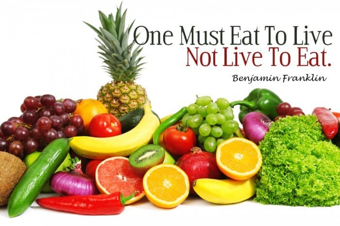 One must eat to live, not live to eat. 