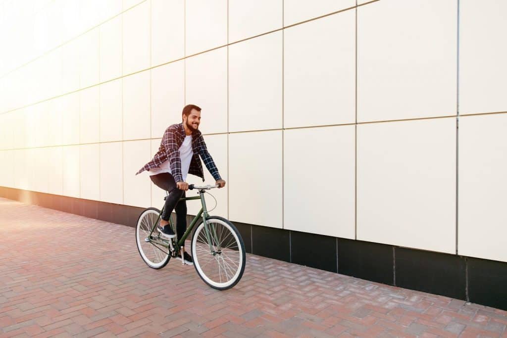 entrepreneur riding bike