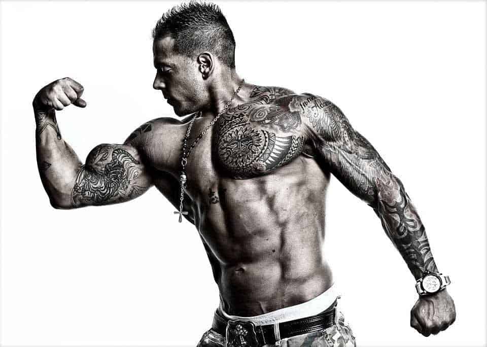 bodybuilder with tattoos