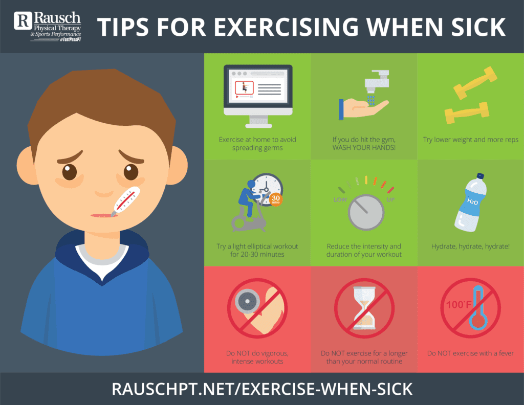 tips for exercising when sick