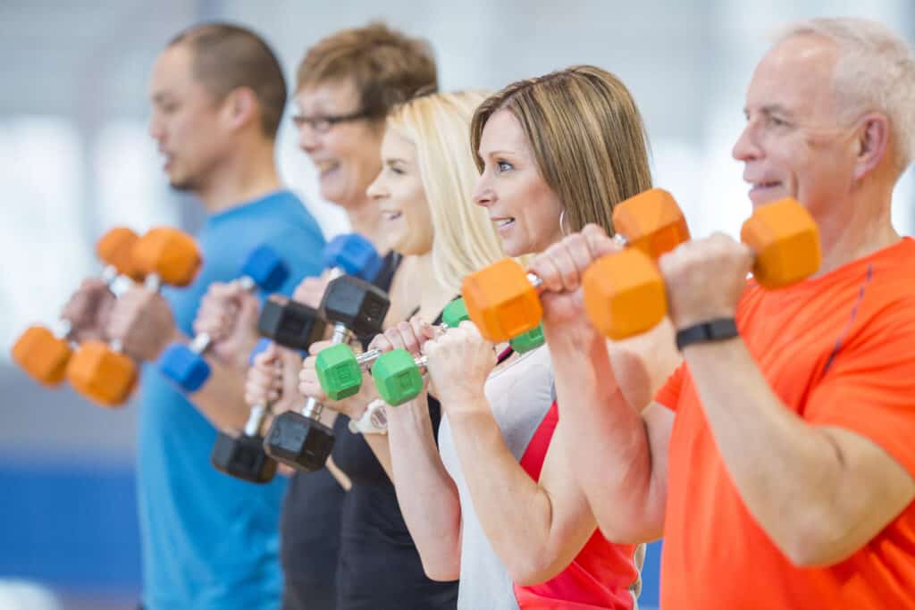 seniors working out in Senior Exercise Classes