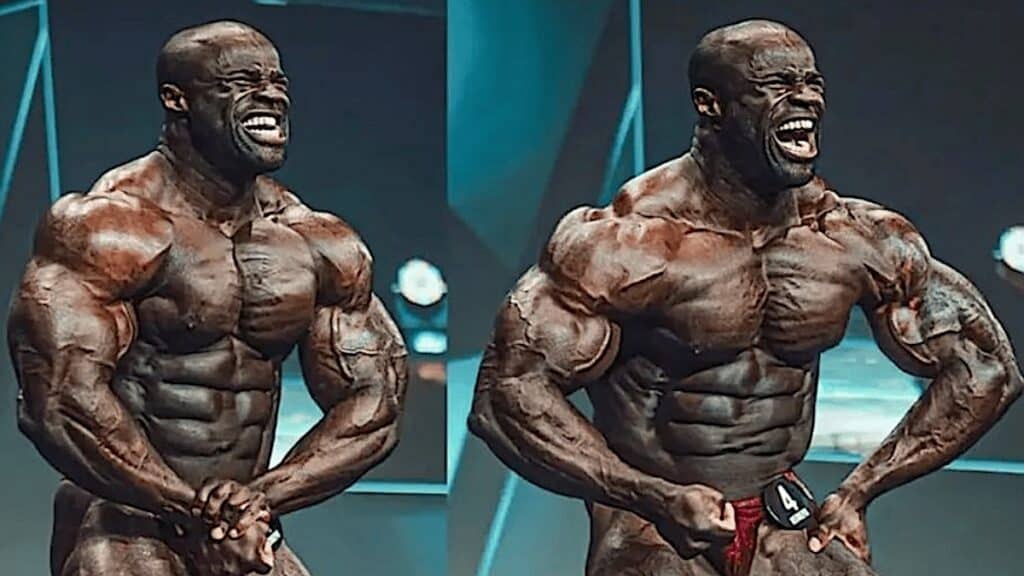 Samson Dauda posing for Mr. Olympia 2022