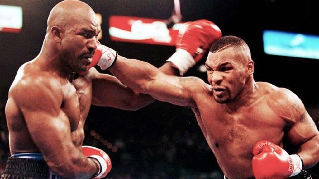 Mike Tyson and his boxing gloves